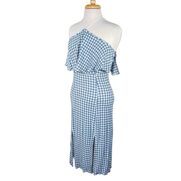 VICI Women’s Blue & White Gingham Midi Halter Sorority Graduation Dress Medium - Picture 14 of 14